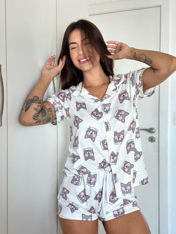 Pijama americano malha moddal - Lara Gatinho